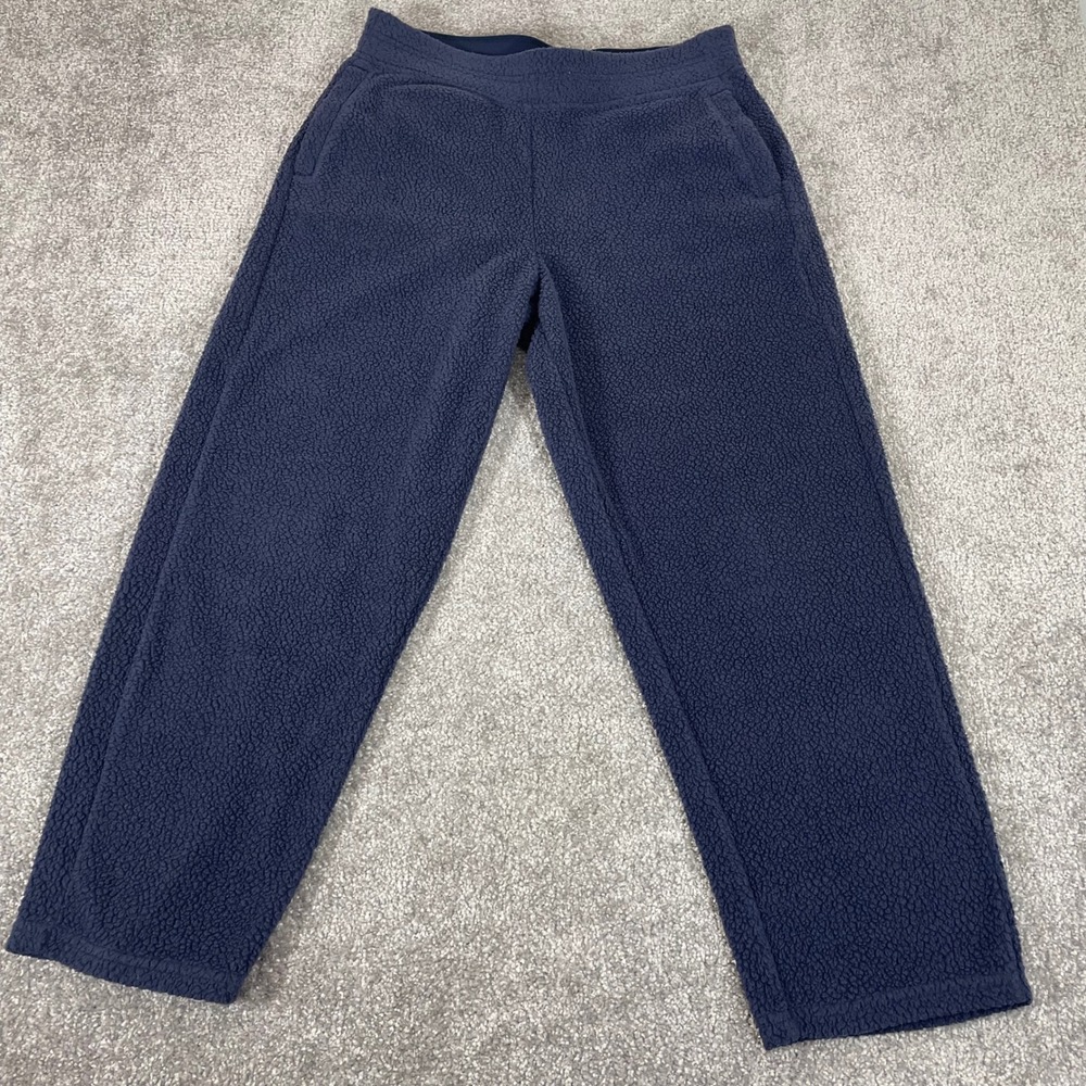 Patagonia Shearling Crops Womens Medium Fleece Pants Cropped Navy Blue
